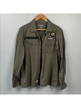 Terranova TRN1961 Rebel Camicia Military Shacket Patches Green Blouse Jacket M
